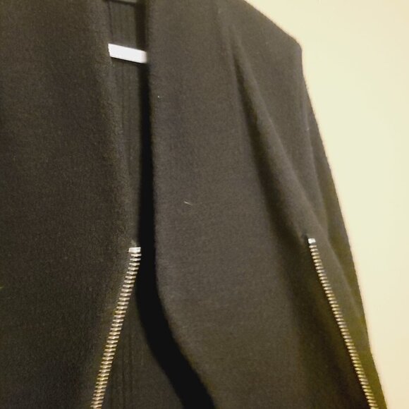 Jigsaw | Women's Black 100% Wool Diagonal Zip Jacket (Size XS) - Picture 8 of 14